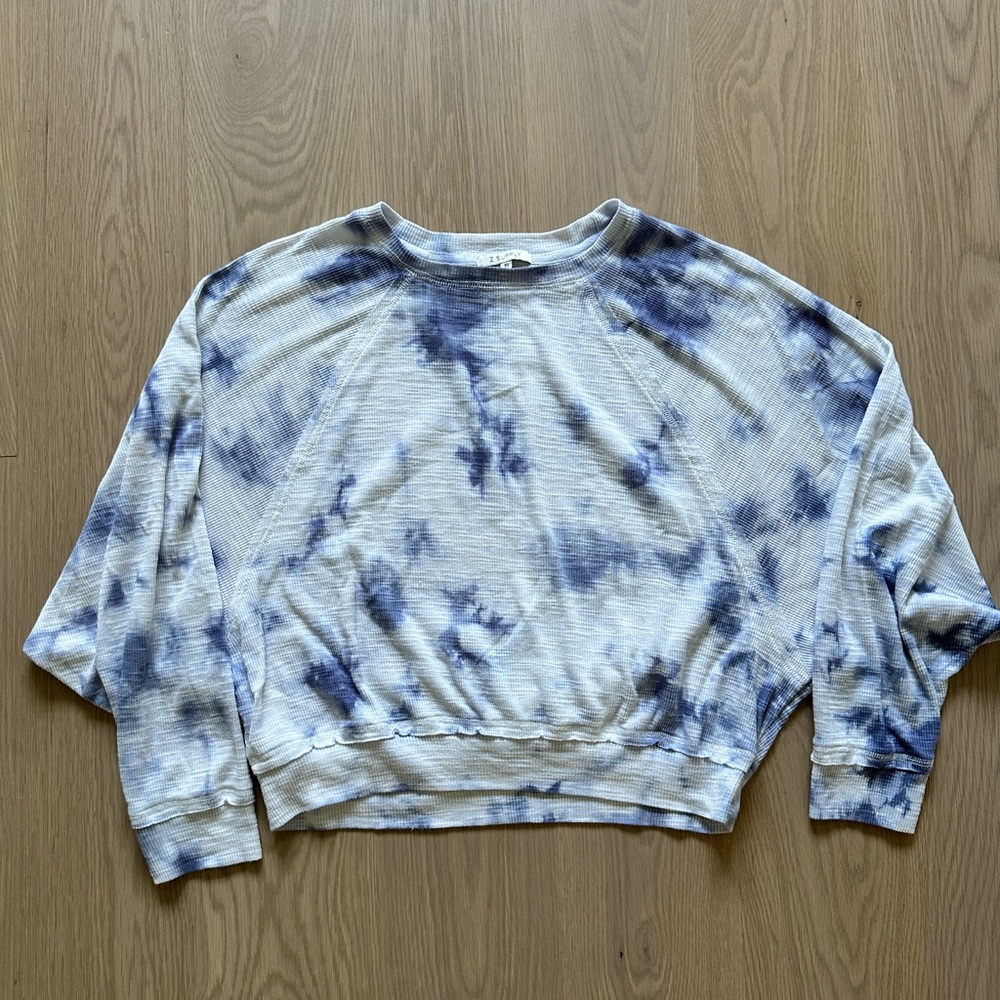Z Supply Blue and White Cloud Claire Sweatshirt - Picture 2 of 3